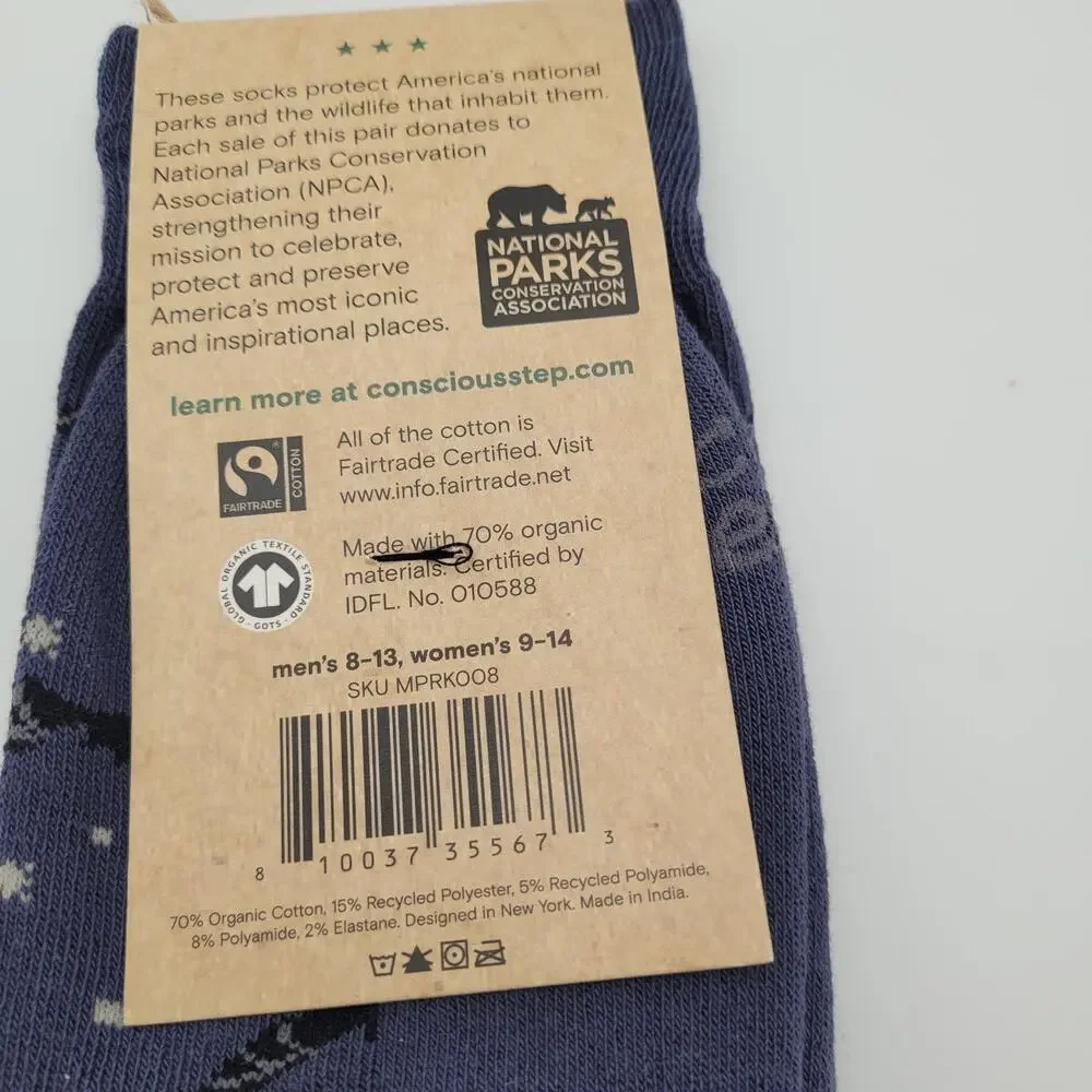 Conscious Step Bat Socks That Protect Bats Halloween NWT Unisex